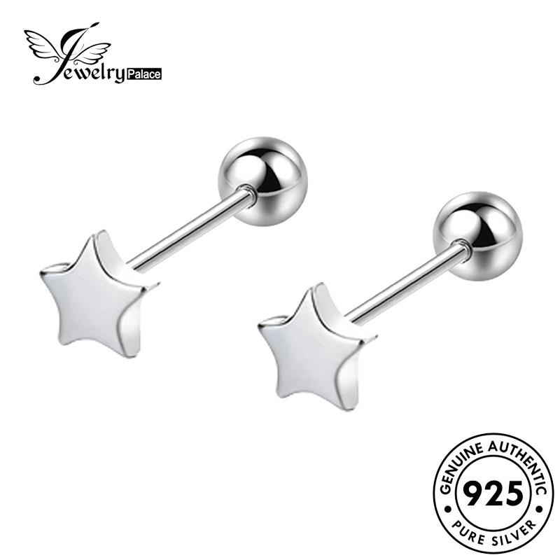 Jewelrypalace Stud Asli Sekrup Simple Anting Perak Wanita925 E800
