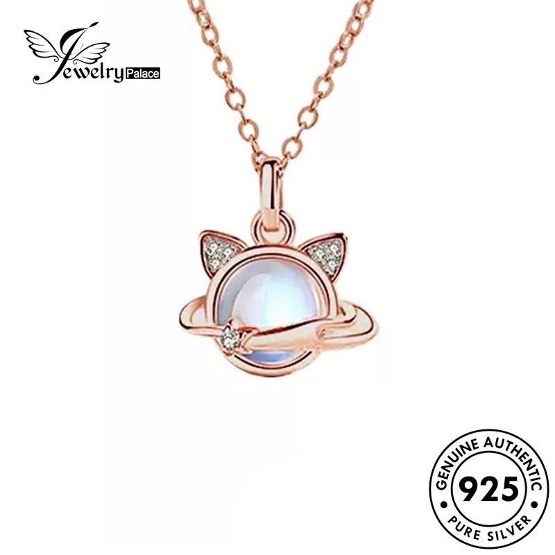 Jewelrypalace Kalung 925set Manis Asli Opal Kucing Wanita Perak S28