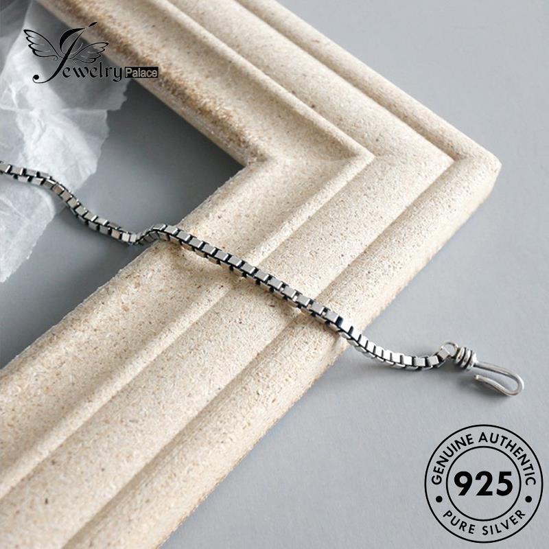 Jewelrypalace 925kotak Gelang Retro Asli Wanita Silver B58