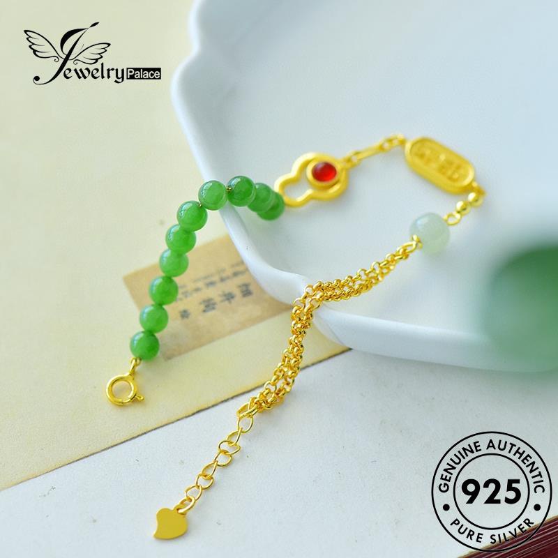 Jewelrypalace Gelang Perak925 Wanita Asli Labu Giok B316