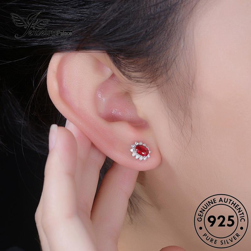 Jewelrypalace Anting Wanita Asli Silver Oval Citrine Stud925 E138