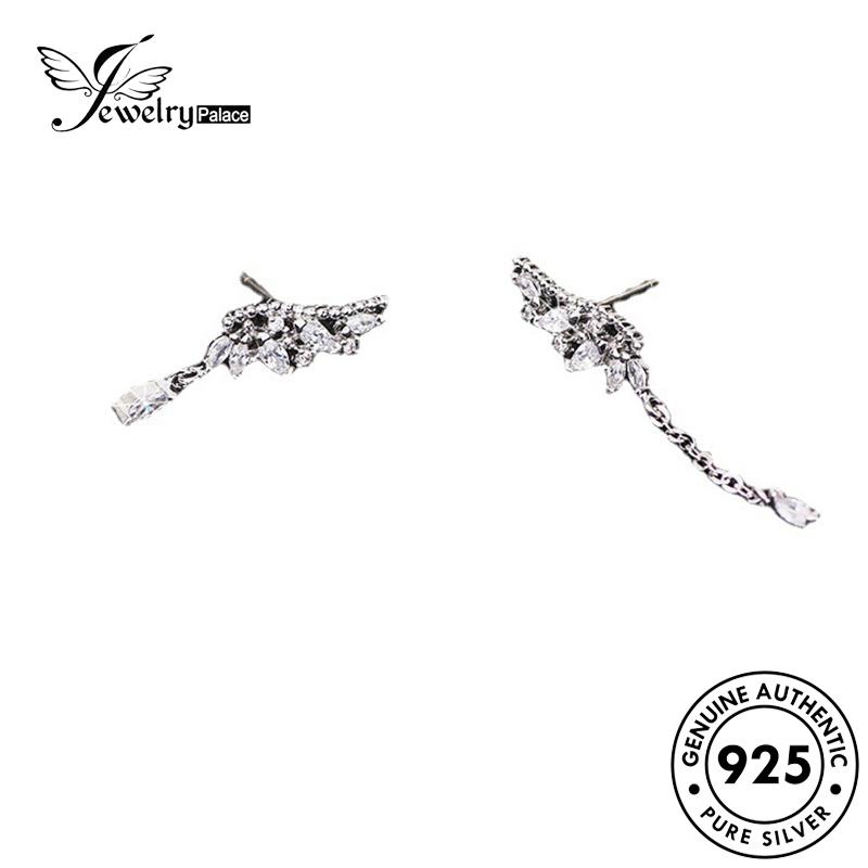 Jewelrypalace 925anting Moissanite Asli Wanita Wing Stud Berlian Perak E150