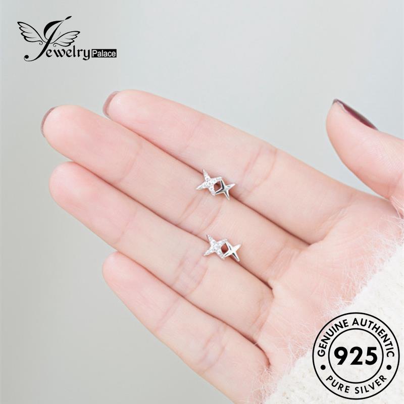 Jewelrypalace Anting Wanita Asli925 Stud Perak Bintang E75