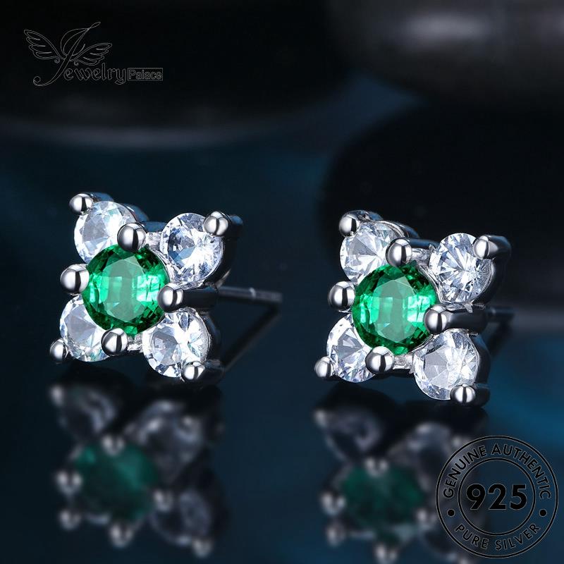 Jewelrypalace Bunga925 Anting Tusuk Wanita Asli Safir Perak The E607