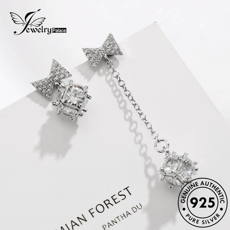 Jewelrypalace Dasi Berlian Stud Perak Asli Wanita Bow Moissanite Earrings925 E645