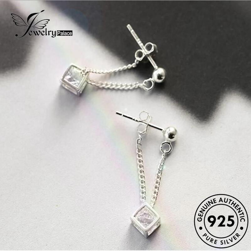 Jewelrypalace Kubus Perak925 Anting Moissanite Berlian Wanita Asli Stud E340