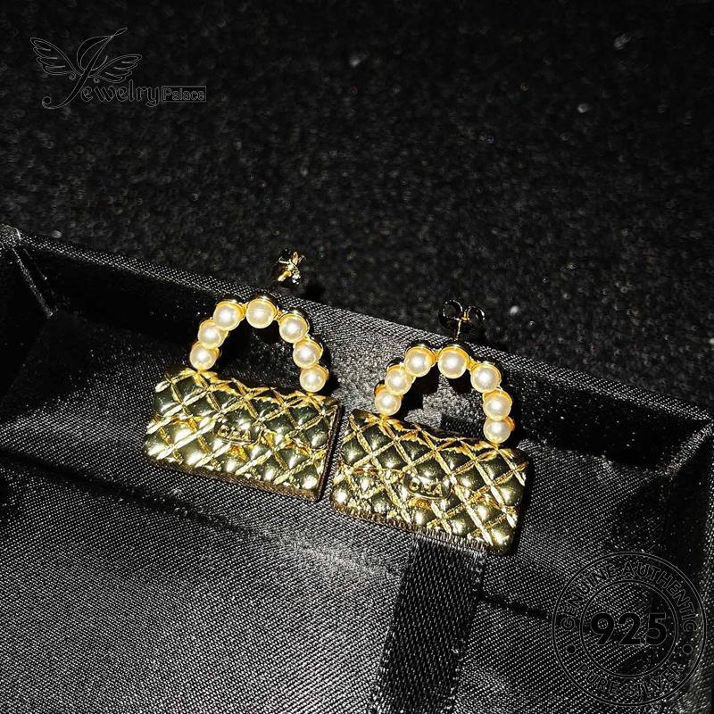 Jewelrypalace Emas Asli Kecil925 Tas Mutiara Anting Tusuk Wanita Silver Wangi E805