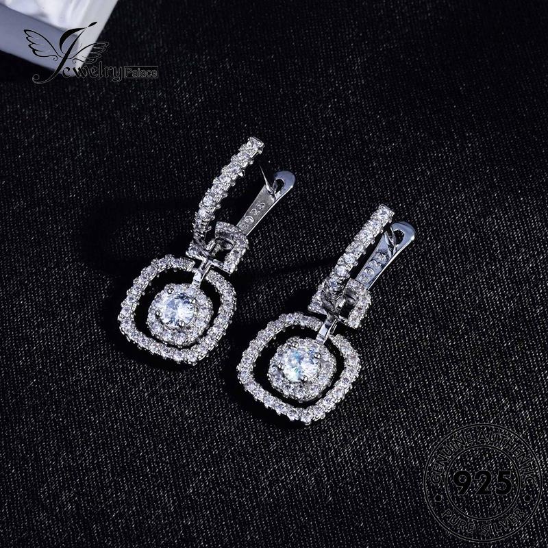 Jewelrypalace Asli Moissanite Berlian Anting Perak925 Bulat Wanita Stud E875