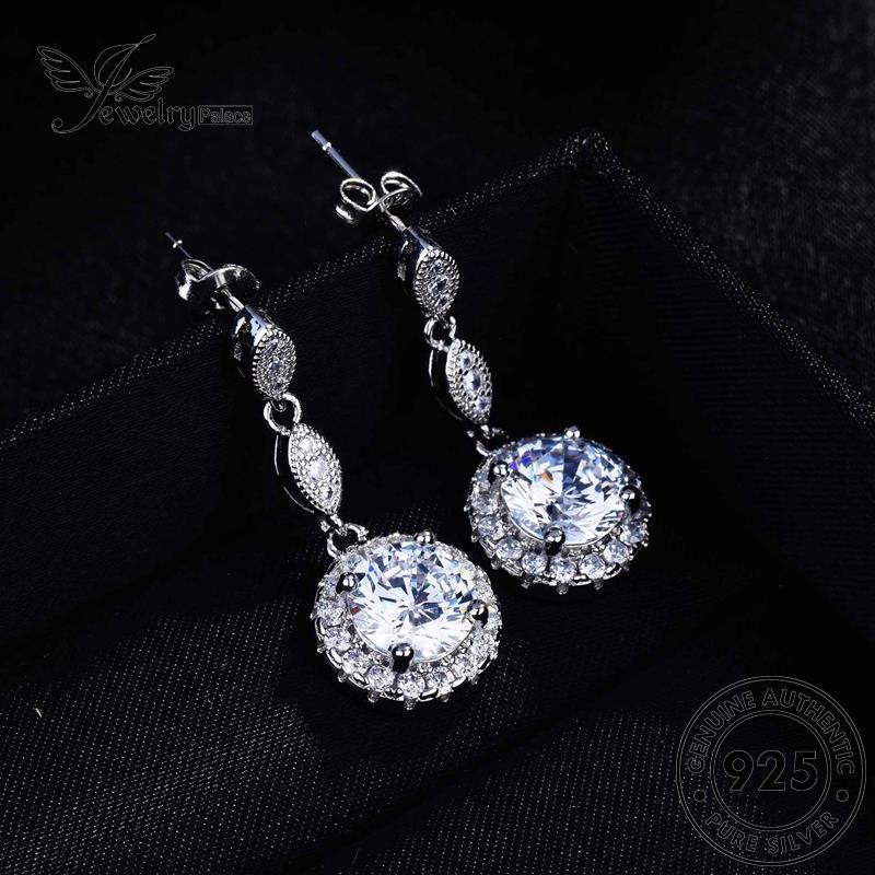 Jewelrypalace Asli Moissanite Berlian Anting Perak925 Bulat Wanita Stud E875