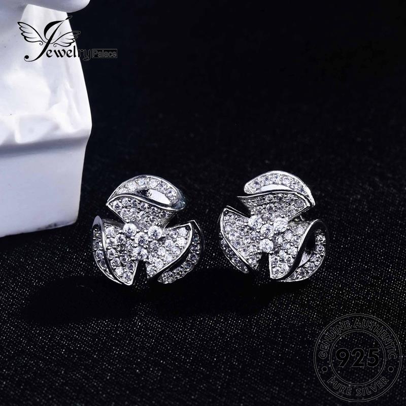 Jewelrypalace Anting Perak Begonia Bunga Wanita Stud Moissanite925 Berlian Asli E880