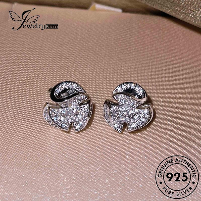 Jewelrypalace Anting Perak Begonia Bunga Wanita Stud Moissanite925 Berlian Asli E880