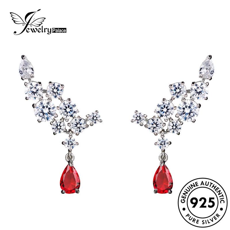 Jewelrypalace Berlian Sayap Wanita Perak Anting Stud Asli925 Moissanite E926