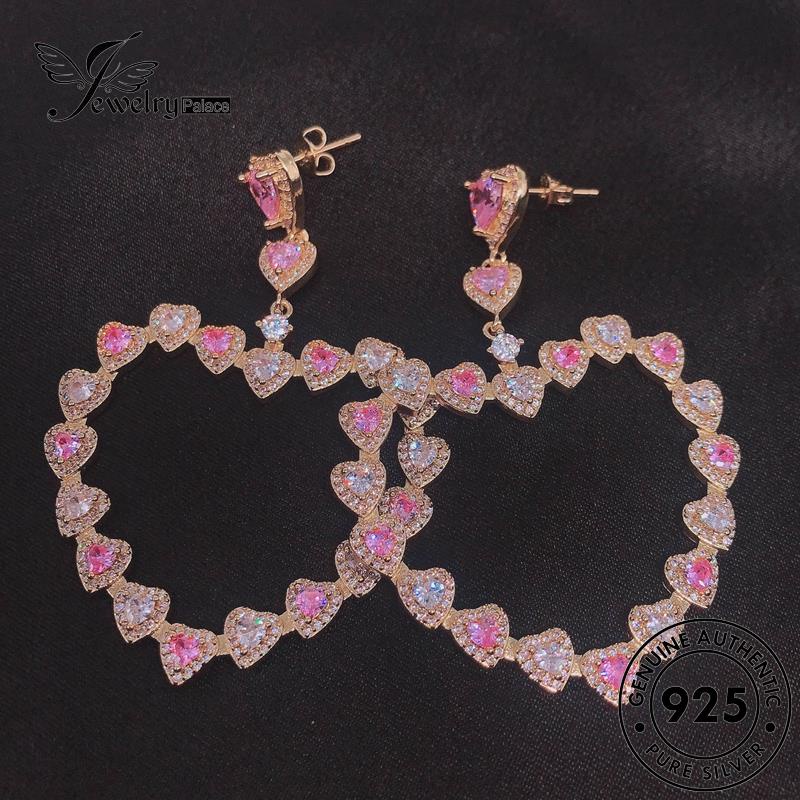 Jewelrypalace Stud Amethyst Perak925 Love Anting Wanita Asli E1089