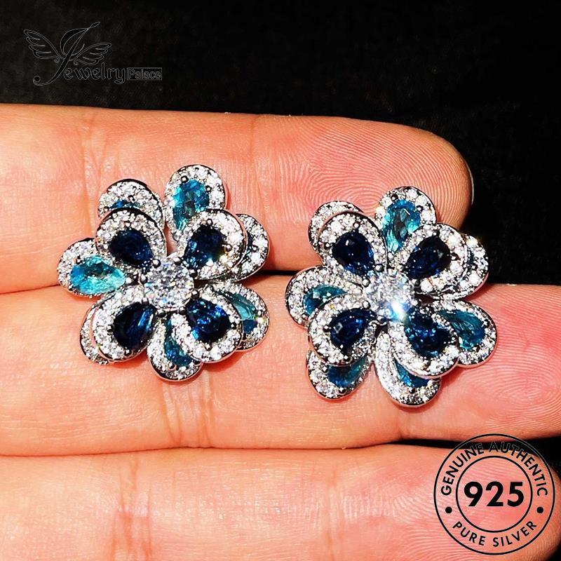 Jewelrypalace Anting Tusuk Camelia925 Wanita Moissanite Asli Berlian Silver E1122