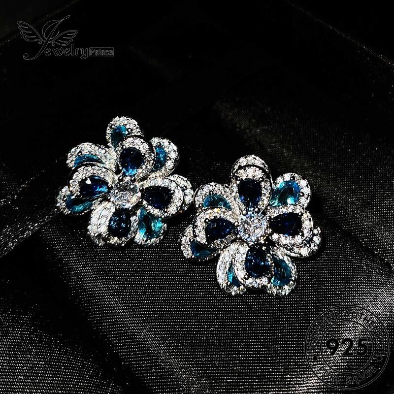 Jewelrypalace Anting Tusuk Camelia925 Wanita Moissanite Asli Berlian Silver E1122