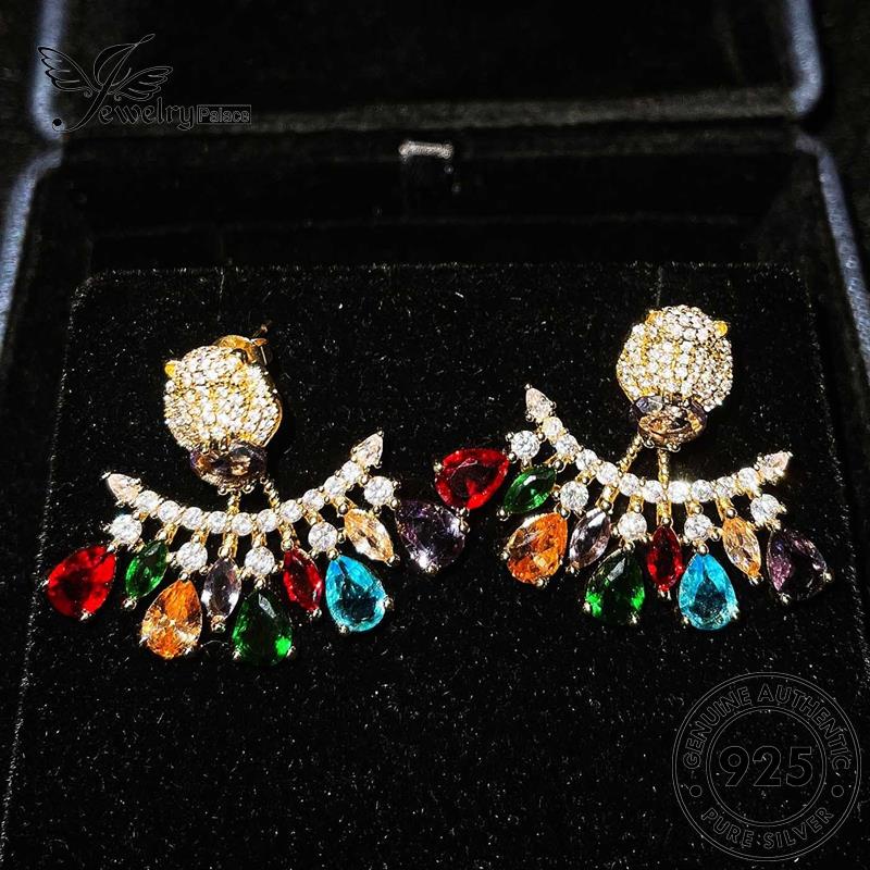 Perhiasantempat Anting Wanita Tusuk Kepala Silver Ruby Gold Tiger925Asli E1140