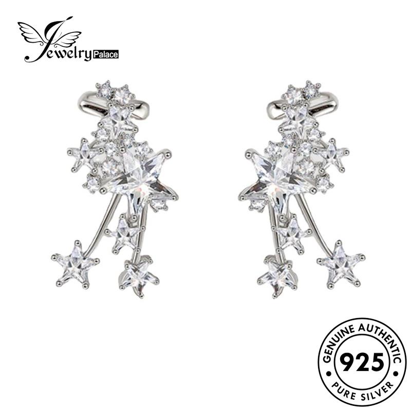 Jewelrypalace Asli Moissanite Perak925 Wanita Berlian Pentagram Stud Earrings E1145