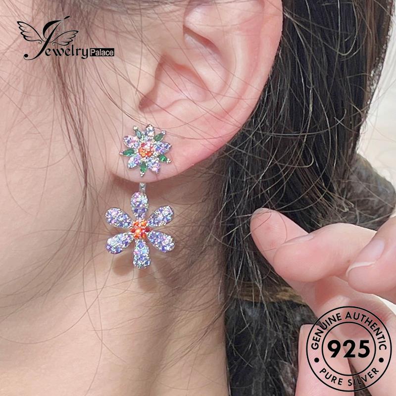 Jewelrypalace Anting Perak Daun Moissanite Tusuk Wanita925 Berlian Asli E1169