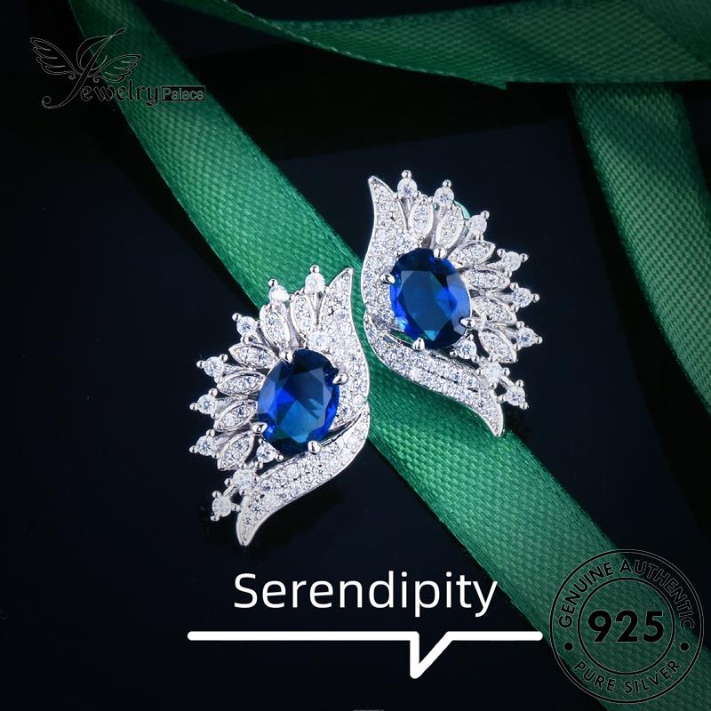 Jewelrypalace Asli925Setan Safir Wanita Perak Anting Giwang Mata E1185