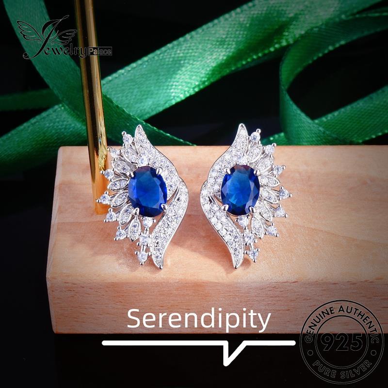 Jewelrypalace Asli925Setan Safir Wanita Perak Anting Giwang Mata E1185