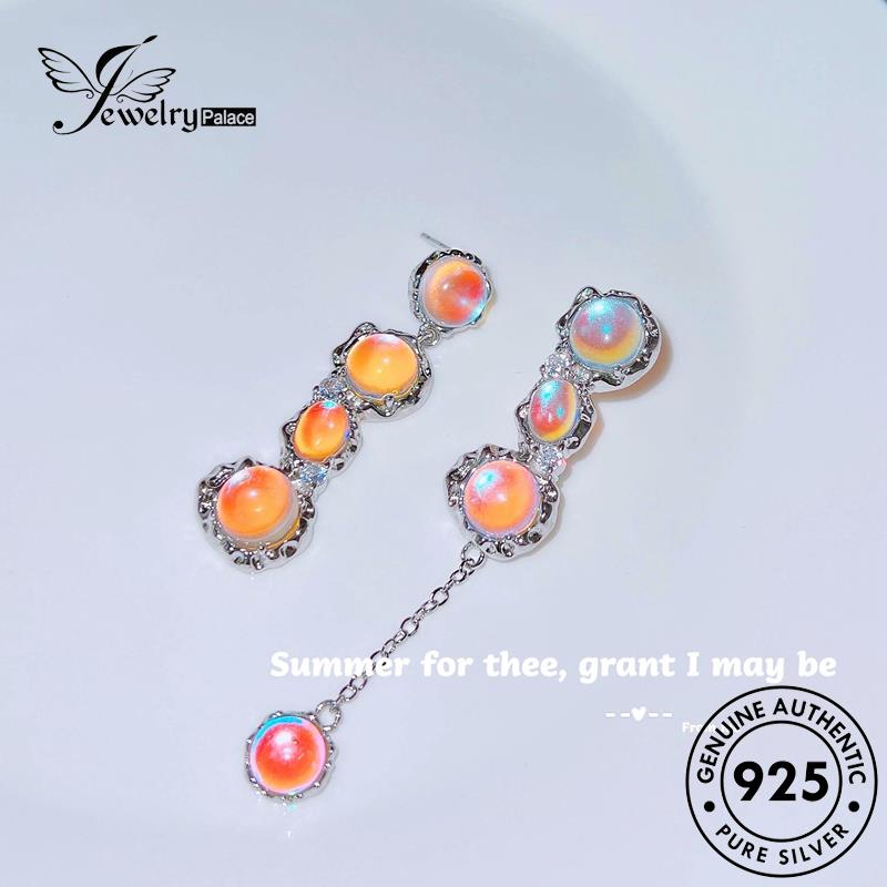 Jewelrypalace Anting Tusuk Wanita Perak Asli Moonstone Bulat925 E1200