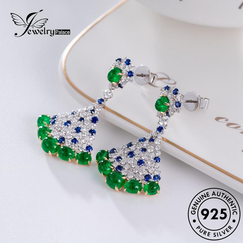 Jewelrypalace Rok Anting Perak925 Wanita Stud Emerald Asli E1292