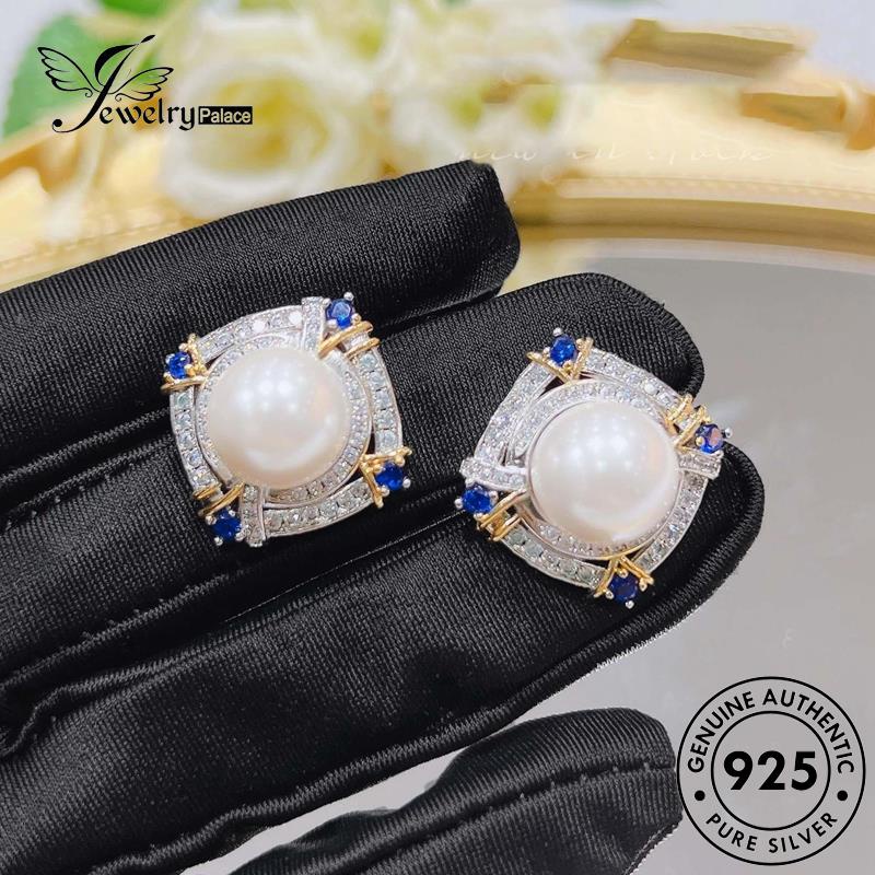 Jewelrypalace Asli Tusuk925 Perak Wanita Anting Bulat Mutiara E1304