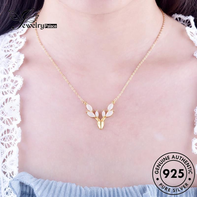 Jewelrypalace Fashion Giok Asli925 Fawn Kalung Perak Wanita N458