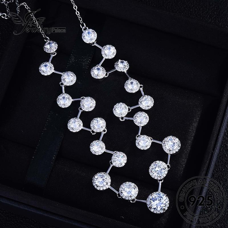 Jewelrypalace925 Berlian Perak Asli Moissanite Kreativitas Kalung Wanita N928