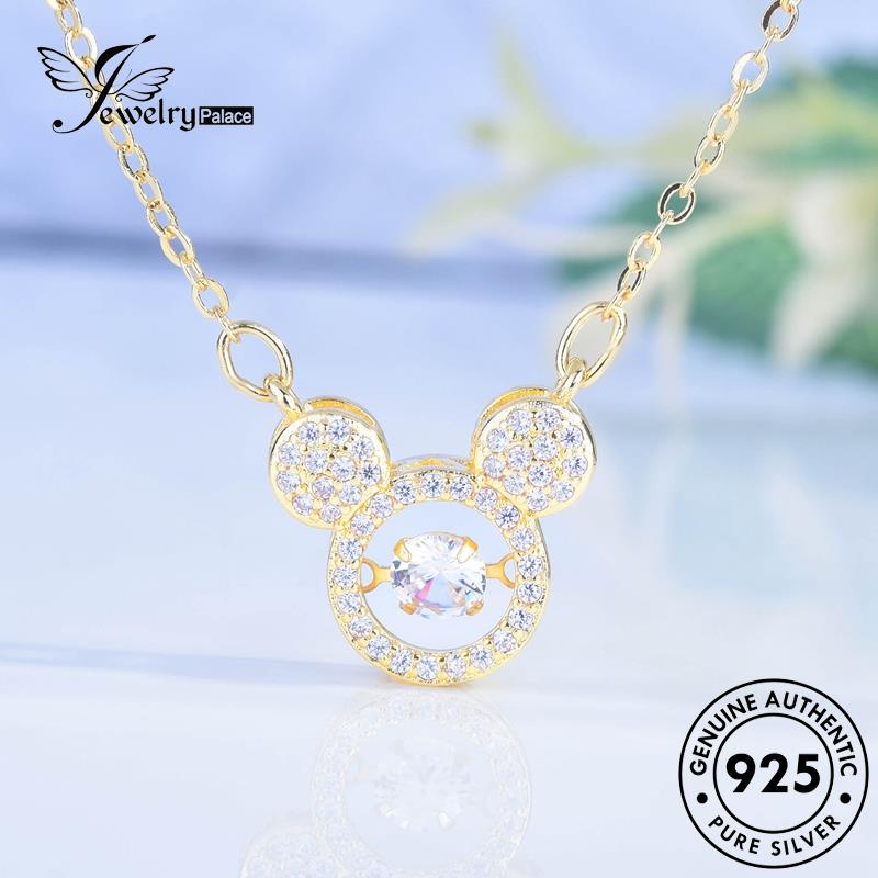 Jewelrypalace Kalung Perak Moissanite Mouse925Asli Fashion Berlian Mickey Wanita N1173