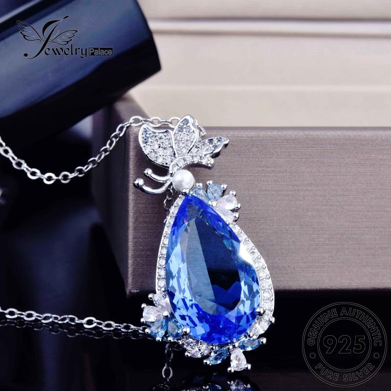 Jewelrypalace Fashion Perak Drop925 Safir Asli Wanita Kalung N1211