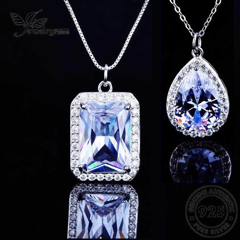 Jewelrypalace Perak Moissanite925 Berlian Diamond Wanita Kalung Kotak Klasik Asli N1212