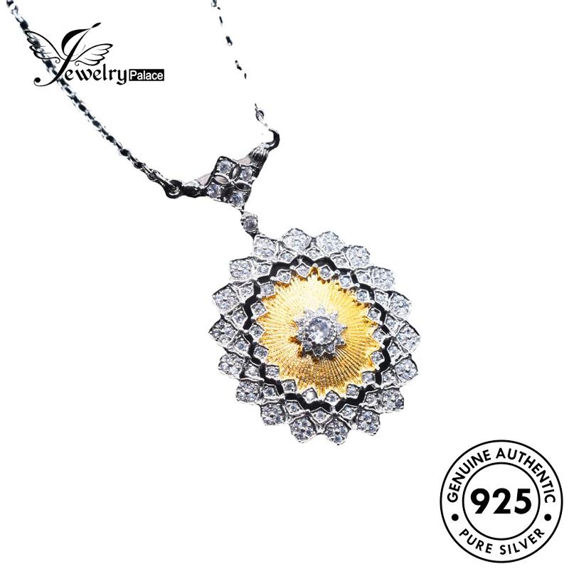 Jewelrypalace Renda Berlian Emas Asli Fashion Perak Wanita925 Kalung Moissanite N1318