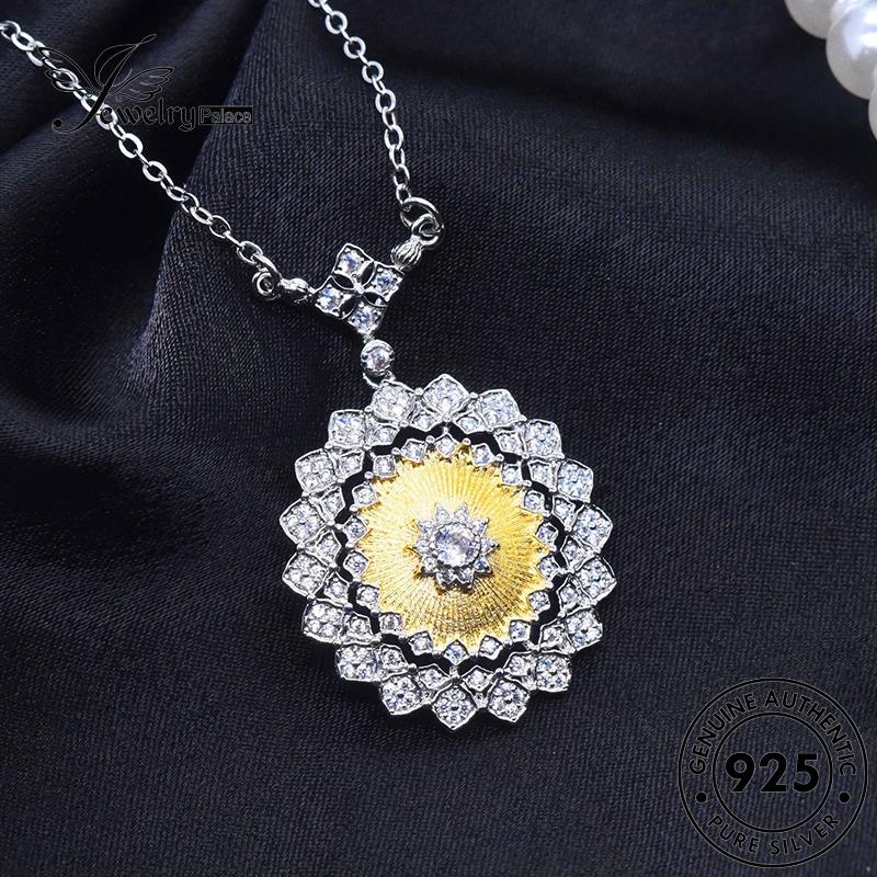 Jewelrypalace Renda Berlian Emas Asli Fashion Perak Wanita925 Kalung Moissanite N1318