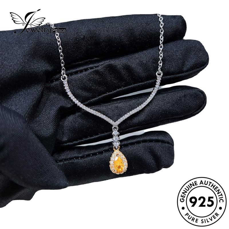Jewelrypalace Drop Fashion Kalung Perak Asli Wanita Citrine925 N1328