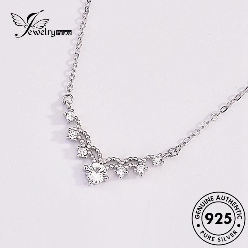 Jewelrypalace Perak925 Moissanite Asli Simple Berlian Wanita Kalung N1512