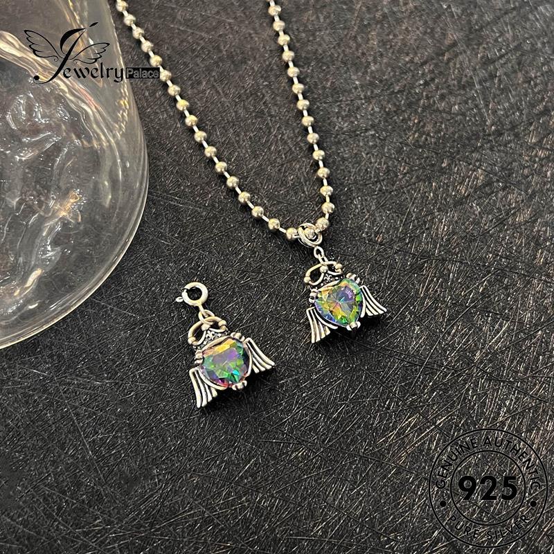 Jewelrypalace925 Kalung Sayap Creative Moonstone Wanita Perak Asli N1413