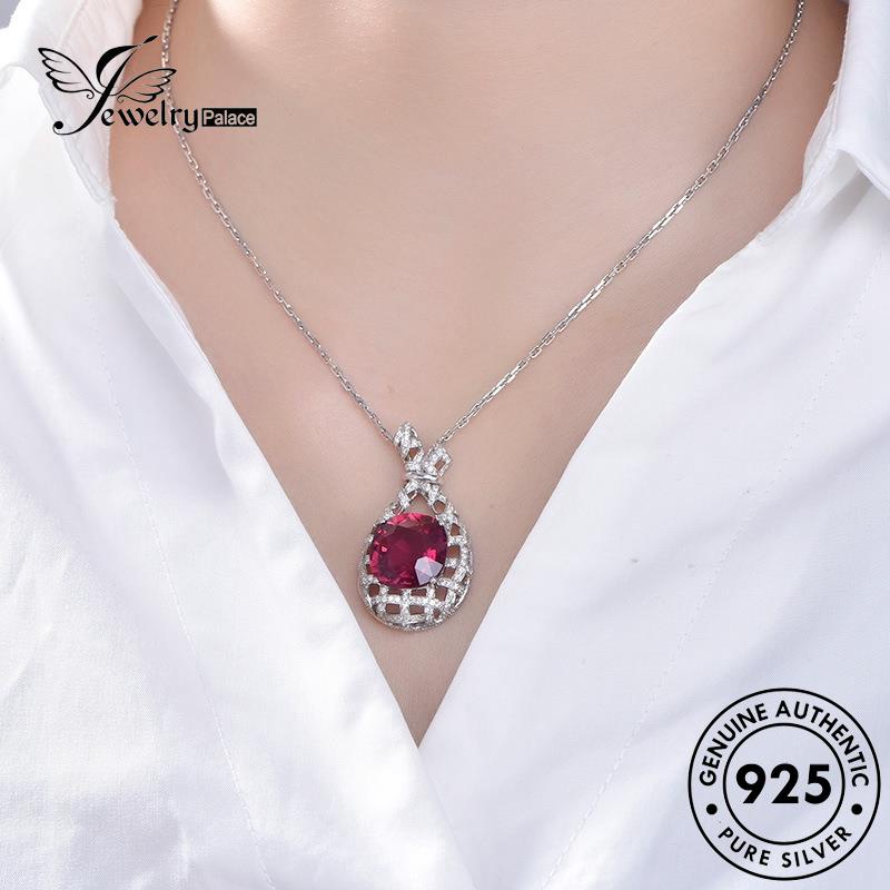 Tempat Perhiasan Wanita Ruby925 Kalung Perak Asli Halus N1577