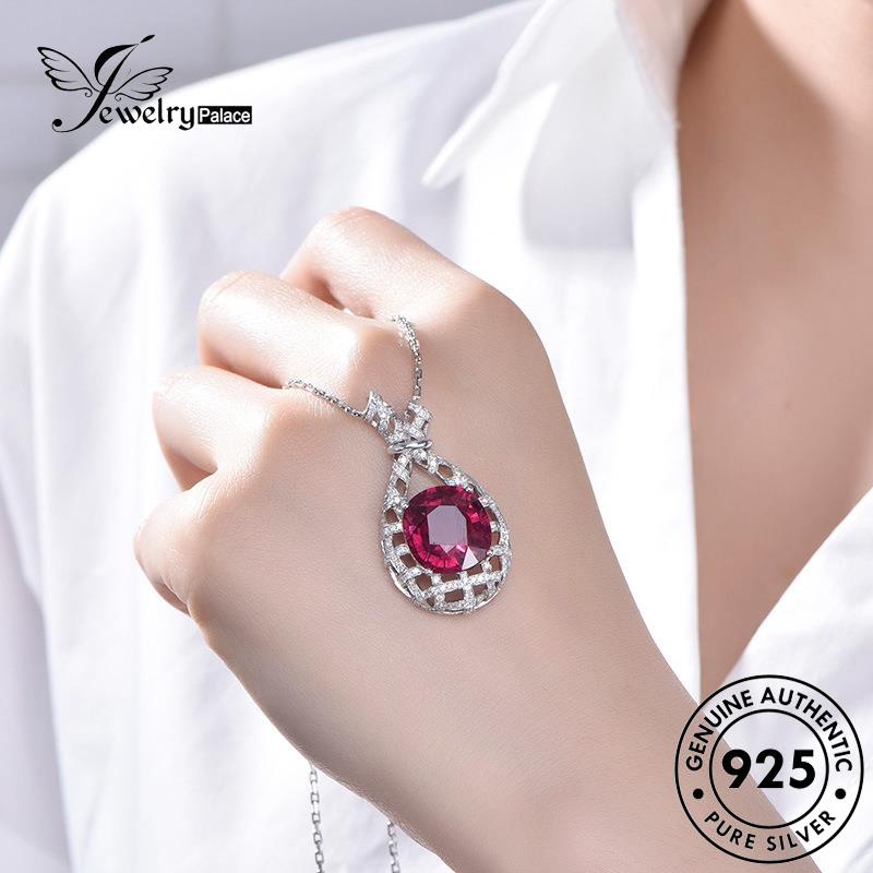 Tempat Perhiasan Wanita Ruby925 Kalung Perak Asli Halus N1577