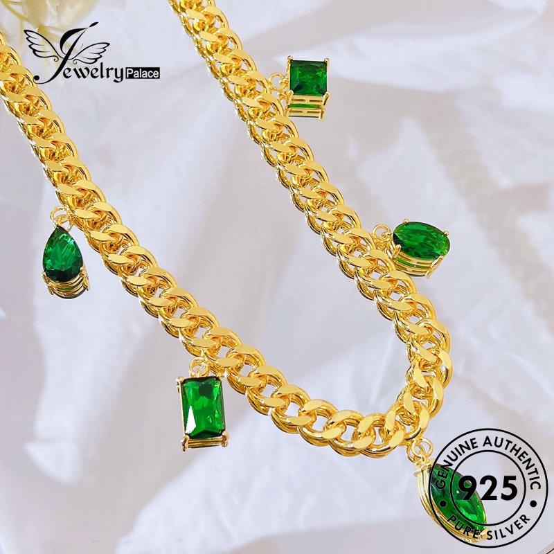 Jewelrypalace Perak925 Wanita Vintage Asli Kalung Emerald N1589