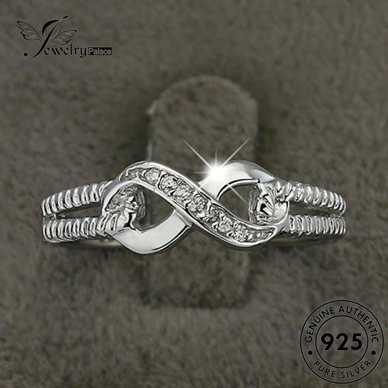 JEWELRYPALACE Aksesori Figure Diamond Cincin Asli Silver Kawin Nikah Original Perhiasan 8 Fashion Moissanite Murni korea 925 Silver Perak Wanita Sterling R76