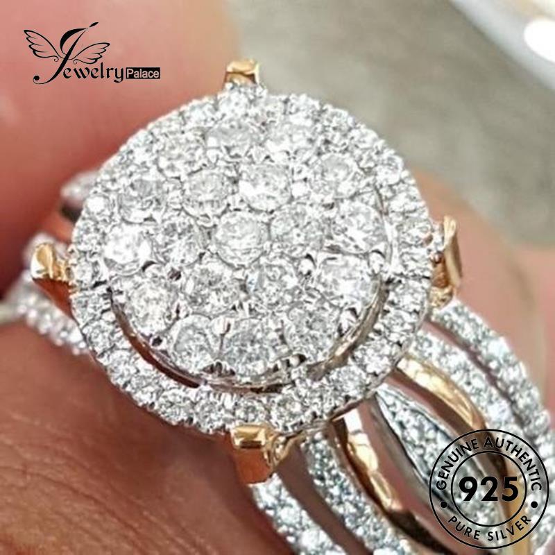 JEWELRYPALACE korea Color Nikah Diamond Kawin Aksesori Sterling Wanita 925 Cincin Silver Perak Personality Perhiasan Asli Original Murni Moissanite Silver R264