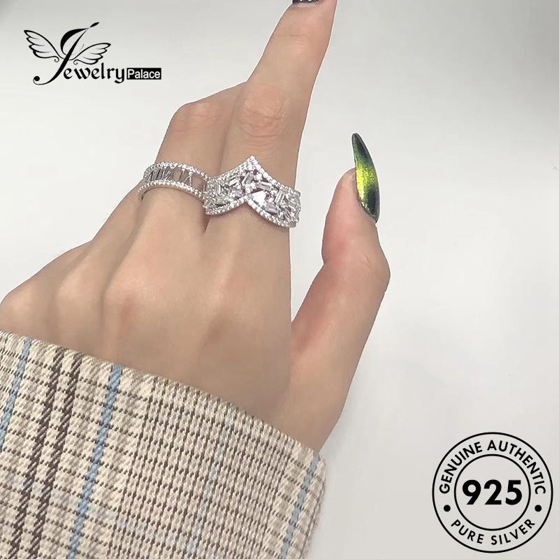 JEWELRYPALACE Original Diamond Cincin Silver Kawin Wanita Moissanite Aksesori korea Perhiasan Perak Murni Silver Nikah Asli 925 Personalized Sterling Crown R780