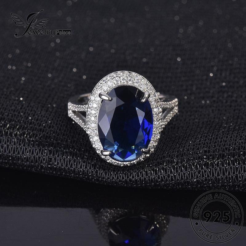 JEWELRYPALACE Cincin 925 Oval Asli Sapphire Nikah Aksesori Classic Sterling korea Perak Original Kawin Silver Murni Wanita Silver Perhiasan R798