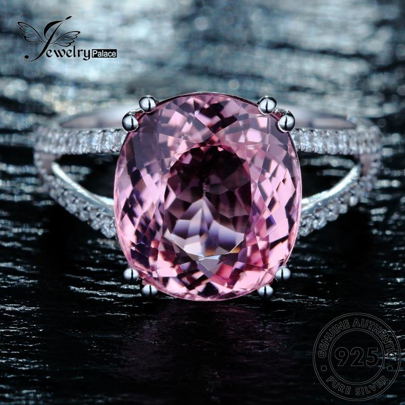 JEWELRYPALACE Asli Diamond Murni Oval Crystal Silver Sterling Nikah Pink Kawin korea Cincin Wanita 925 Perak Aksesori Original Silver Perhiasan Simple R1673