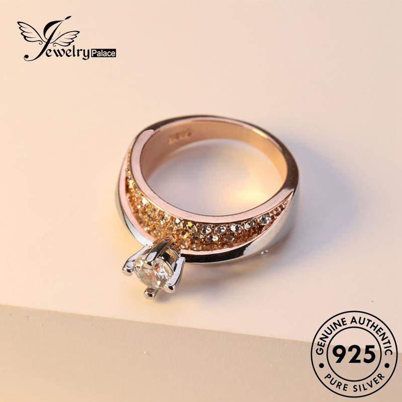 JEWELRYPALACE Nikah Moissanite Diamond Kawin Perak korea Wanita Silver Murni Original Perhiasan Aksesori 925 Simple Sterling Silver Cincin Square Asli R1470