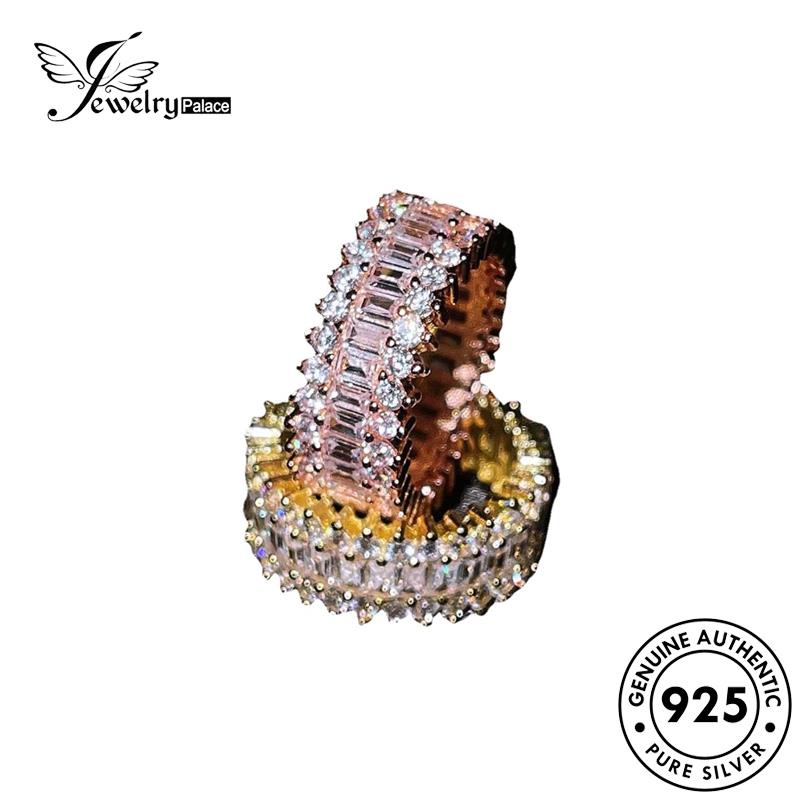 JEWELRYPALACE Asli Sterling Wanita Moissanite Murni 925 Perhiasan Nikah Diamond Silver Silver Original korea Aksesori Cincin Gold Perak Kawin Fashion R1899