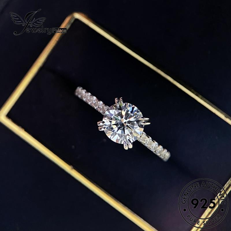 JEWELRYPALACE Wanita Perak Classic Aksesori korea Moissanite Nikah Claws Kawin Perhiasan Murni Silver Four Asli 925 Sterling Cincin Diamond Silver Original R1900