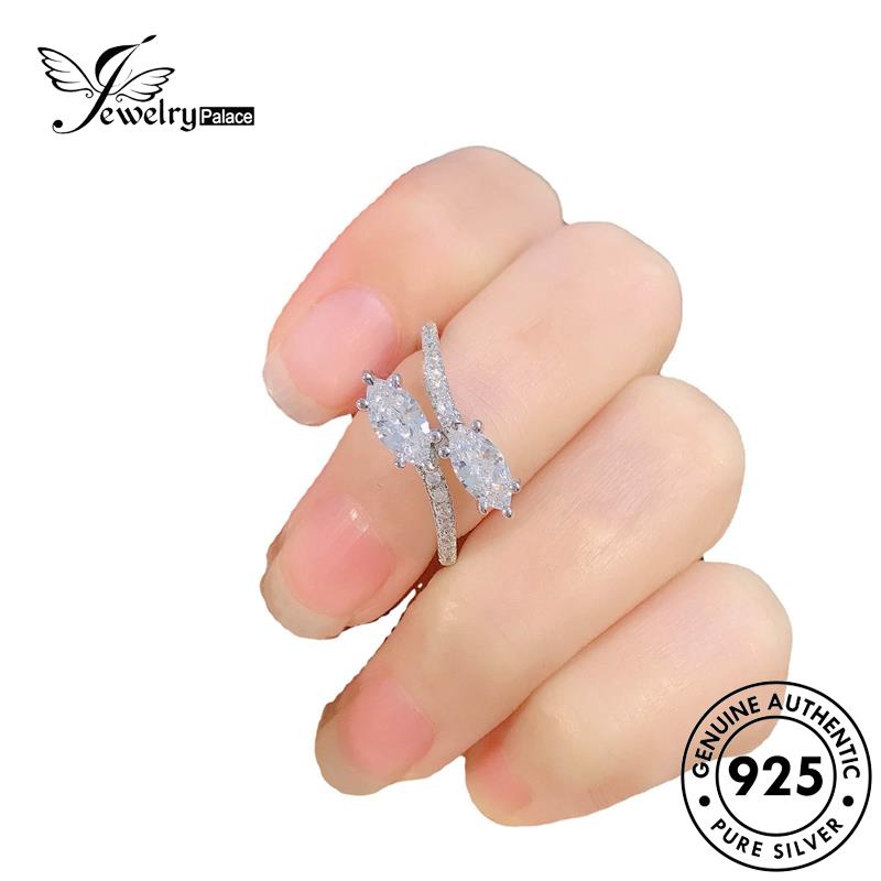 Jewelrypalace Cincin Berlian925 Kepribadian Asli Perak Wanita Daun Moissanite R1951