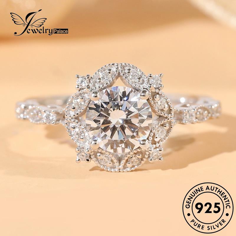 JEWELRYPALACE Nikah Silver 925 Perhiasan Cincin korea Sterling Moissanite Perak Asli Creative Pool Wishing Kawin Wanita Murni Original Diamond Silver Aksesori R1988